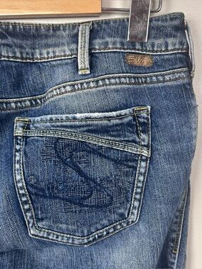 Silver Jeans Aiko Bootcut Jeans Womens 31 Medium Wash Embroidered Stretch Den